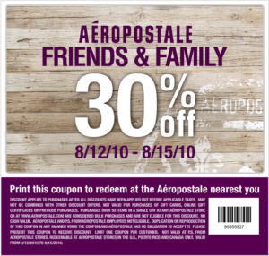 30% Off Coupon to Aeropostale and P.S.