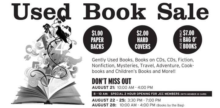 Used Book Sale Aug. 21-28 at Jewish Community Ctr.