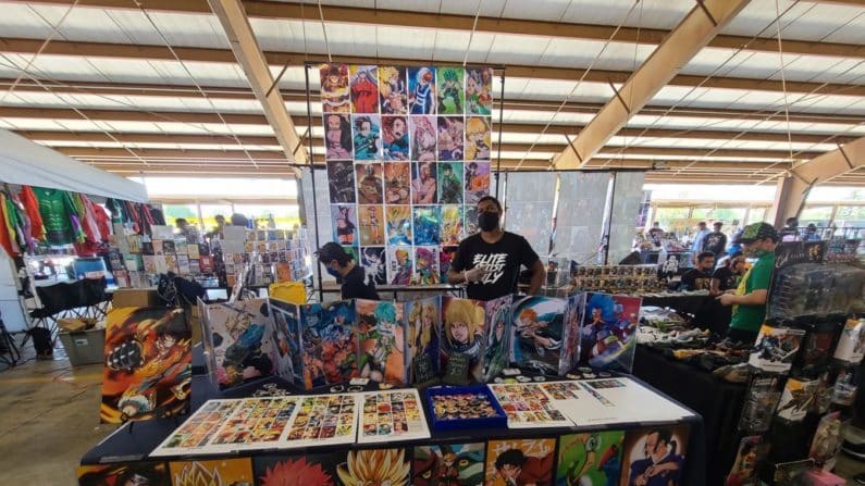 Vendor booths at Traders Village Houston Comicon 2021
