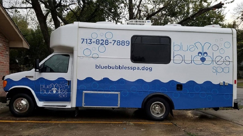 blue bubbles van