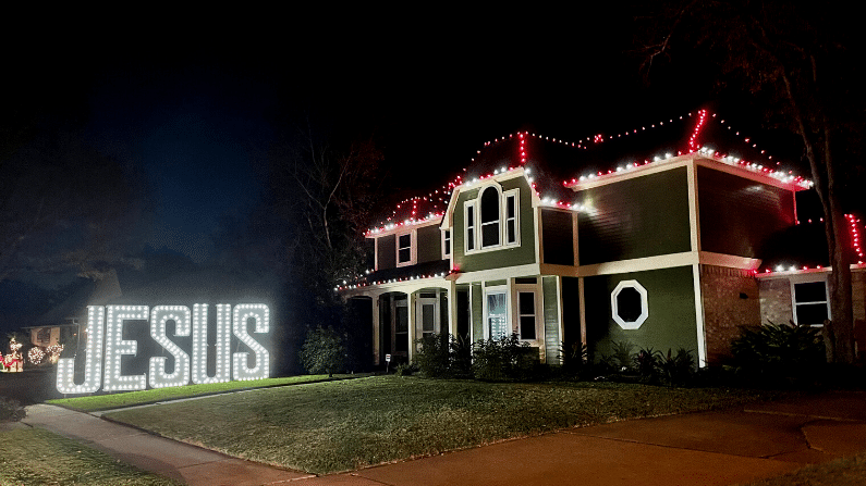 Bright Jesus Christmas lights