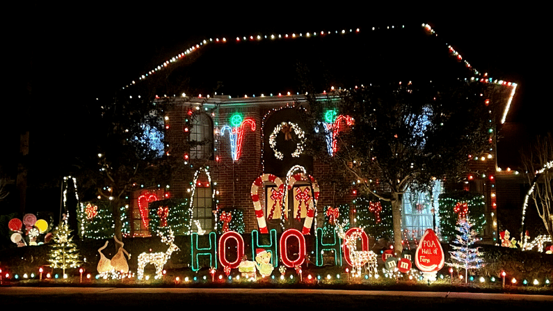 Christmas lights display in Pecan Grove