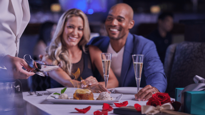 a romantic night out at Eddie V's