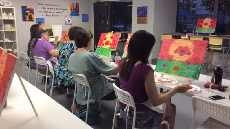 Paint and Sip Canvas Night - Poppies in Bloom