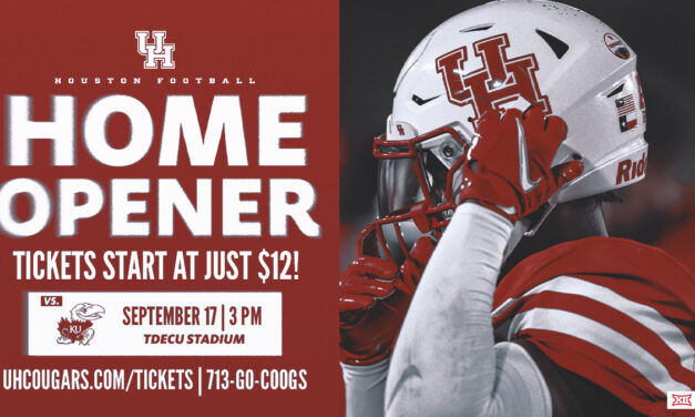Celebrate 2022 football season’s Big 12 Home Opener with $12 tickets! Houston Cougars vs Kansas Jayhawks on September 17th!