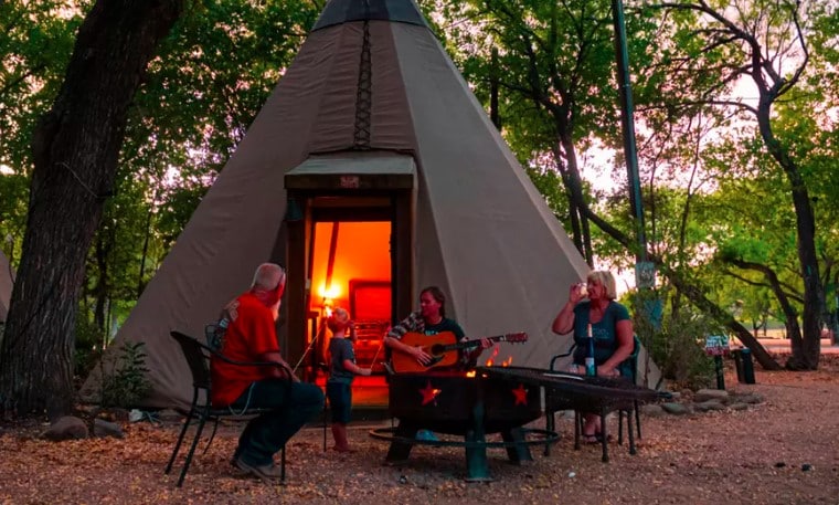 road trip getaways from San Antonio - Tipis on the Guadalupe