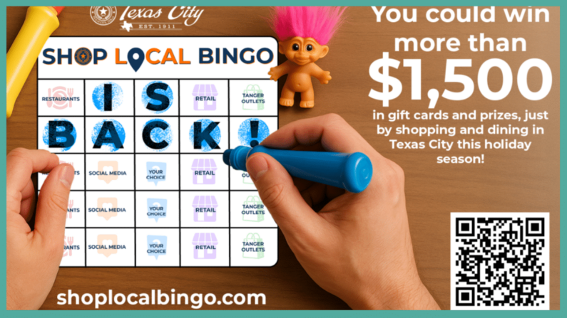 Free and Fun Events in Houston – November 21 - November 23 3 Free and Fun Events in Houston – November 14 - November 16 - Texas City Shop Local Bingo 2025