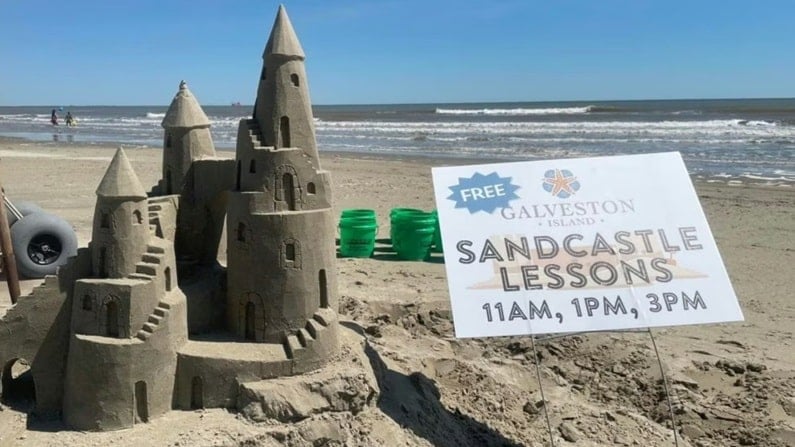Weekend Getaway to Galveston - FREE Sandcastle Building Lessons