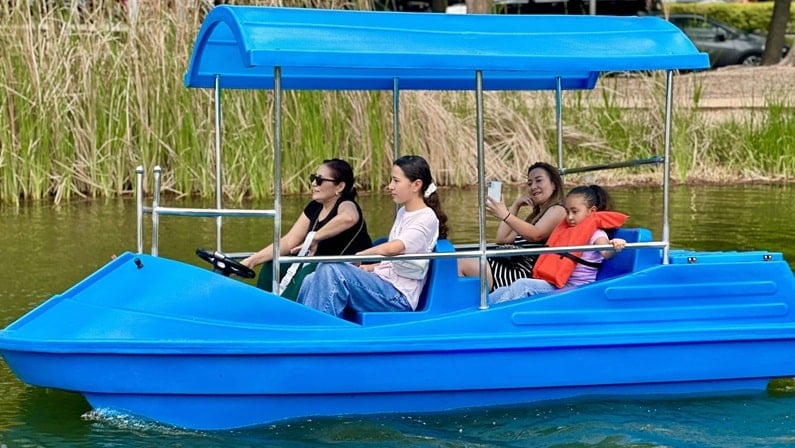 Labor Day Events in Houston - Bumper Boats and Cruiser Boats at Discovery Green